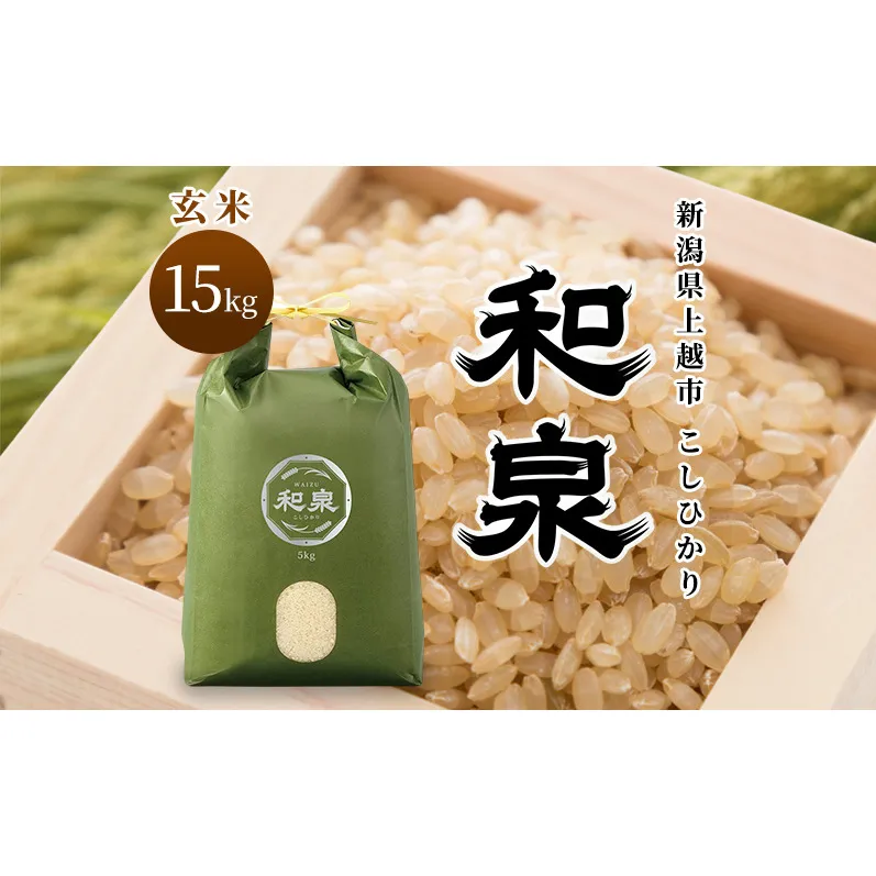 先行予約 玄米 令和8年 新潟県 上越産 こしひかり 15kg （5kg×3袋） 和泉 ワイズファーム 上越市  米 ギフト 喜ばれる コシヒカリ