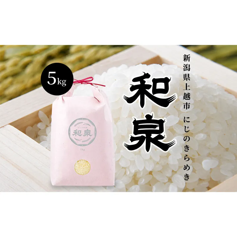 先行予約 新米 令和8年 新潟県 上越産 にじのきらめき 5kg 5キロ 和泉 ワイズファーム 上越市 精米 米 ギフト 喜ばれる 虹のきらめき