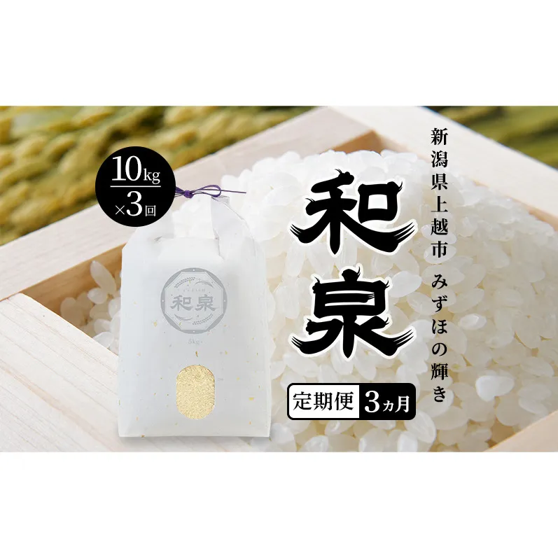 先行予約 新米 定期便3ヶ月配送 令和8年 新潟県 上越産 みずほの輝き 10kg （5kg×2袋）×3回 和泉 ワイズファーム 上越市 精米 米 ギフト 喜ばれる