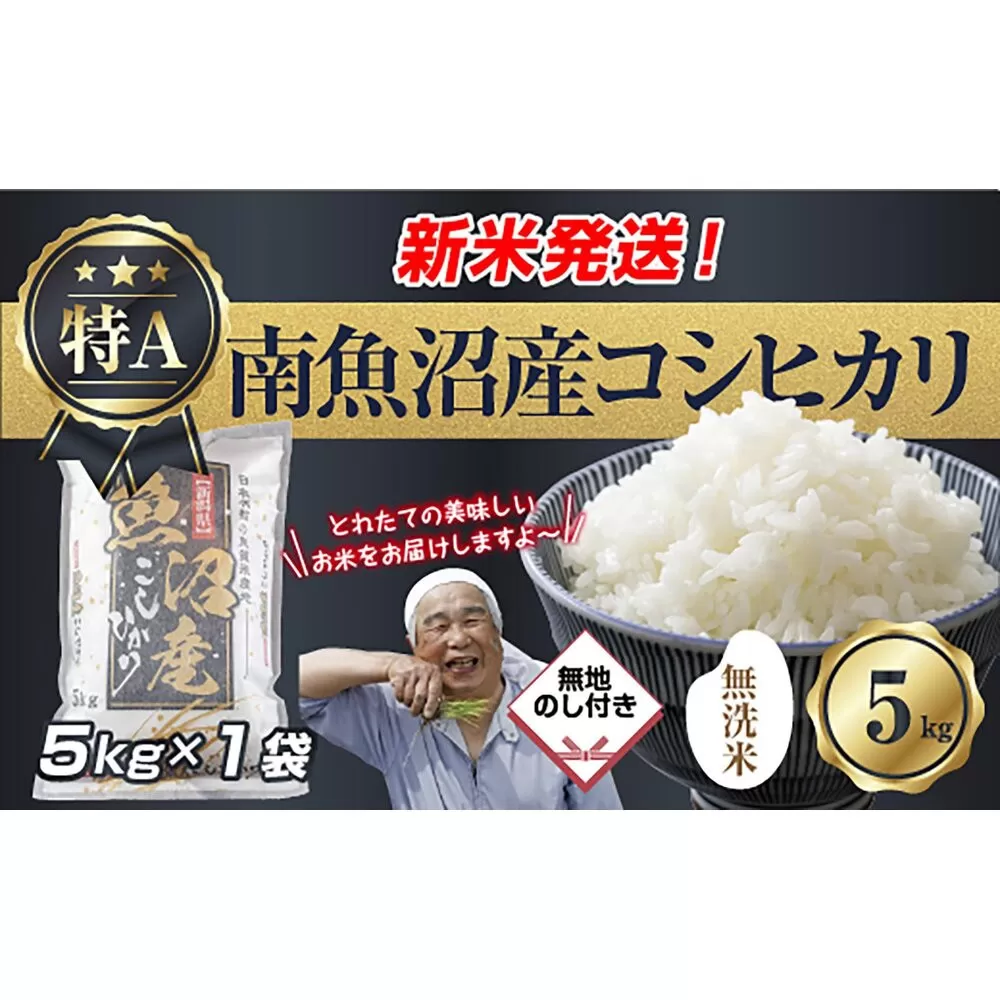 無地のし 「無洗米」 令和7年産 新潟県 南魚沼産 コシヒカリ お米 5kg 精米済み（お米の美味しい炊き方ガイド付き） お米 こめ 白米 こしひかり 食品 人気 おすすめ 送料無料 魚沼 南魚沼 南魚沼市 新潟県産 新潟県 精米 産直 産地直送 お取り寄せ