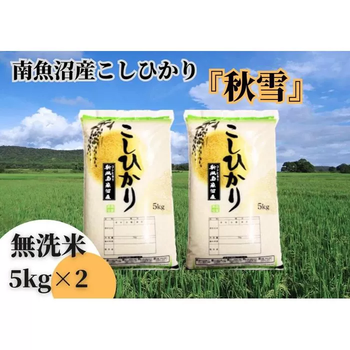 【令和7年産 新米予約】南魚沼産こしひかり「秋雪」無洗米10kg 新潟県の特A地区南魚沼市の美味しいお米【2025年（令和7年）10月上旬より順次発送予定】【米 お米 こしひかり 南魚沼 米 無洗米 こめ 新潟 米】