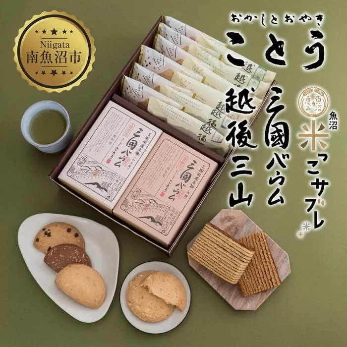 ES283 越後三山 山のクッキー 米っこサブレ 三国バウム 和三盆 黒糖 三國バウム 計14個 クッキー チョコチップ ココア サブレ 米粉 和菓子 洋菓子 お菓子 菓子 焼き菓子 セット 菓子詰合せ 詰め合わせ スイーツ ギフト 新潟県 南魚沼市
