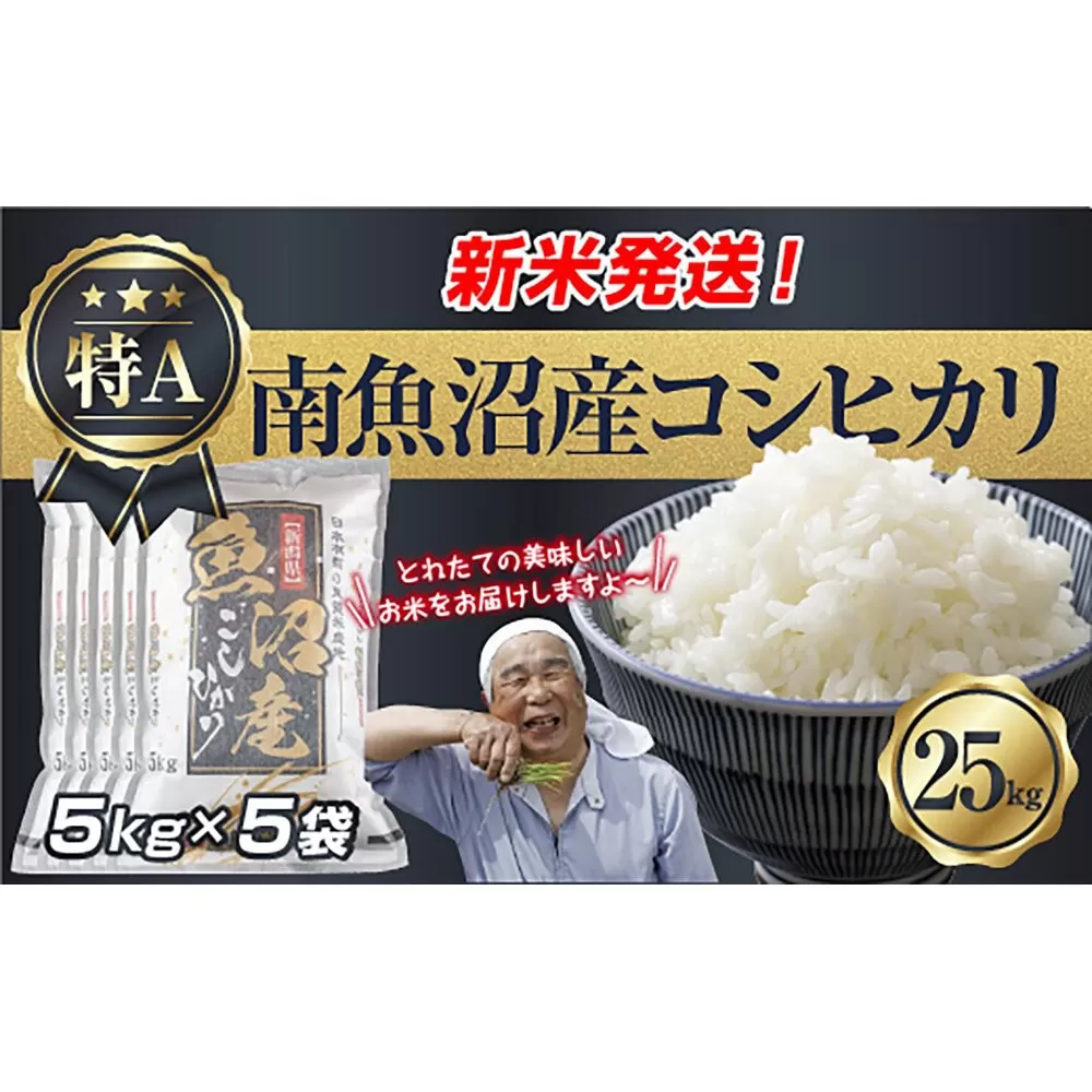 令和7年産 新潟県 南魚沼産 コシヒカリ お米 5kg×5袋 計 25kg 精米済み（お米の美味しい炊き方ガイド付き） お米 こめ 白米 こしひかり 食品 人気 おすすめ  魚沼 南魚沼 南魚沼市 新潟県産 新潟県 精米 産直 産地直送