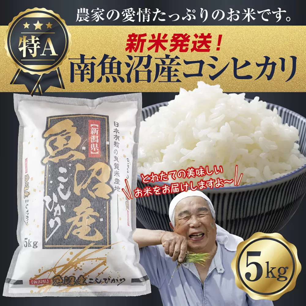 【新米発送】  令和7年産 新潟県 南魚沼産 コシヒカリ お米 5kg 精米済み（お米の美味しい炊き方ガイド付き） お米 こめ 白米 新米 こしひかり 食品 人気 おすすめ 送料無料 魚沼 南魚沼 南魚沼市 新潟県産 新潟県 精米 産直 産地直送 お取り寄せ【2025年10月上旬より順次発送予定】