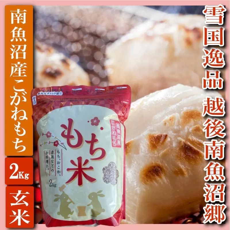 【もち玄米２Kg】雪国逸品 越後南魚沼郷 南魚沼産こがねもち