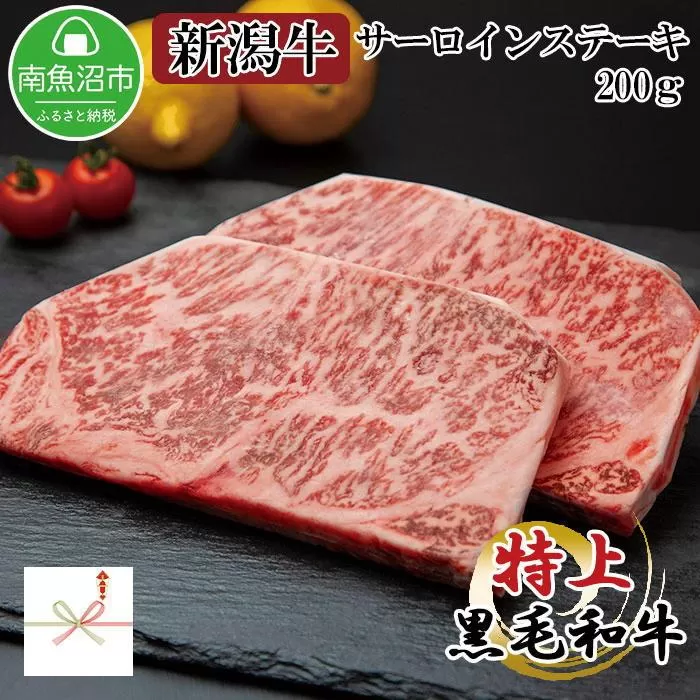 【無地熨斗】新潟和牛 南魚沼産 にいがた 黒毛和牛 サーロインステーキ 200ｇ×2枚 2人前 新潟県 南魚沼市