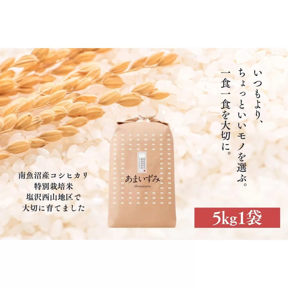【令和7年産新米予約】【白米】令和7年度産 あまいずみ 南魚沼産コシヒカリ 5kg【2025年10月上旬より順次発送予定】