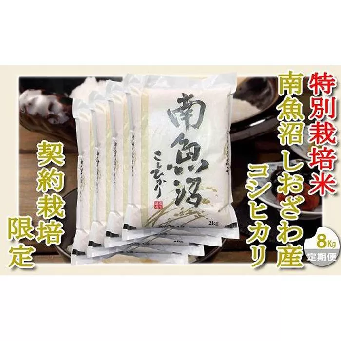 【令和7年産】【定期配送８Kg×６ヶ月】特別栽培 生産者限定  南魚沼しおざわ産コシヒカリ【2025年10月上旬より順次発送予定】