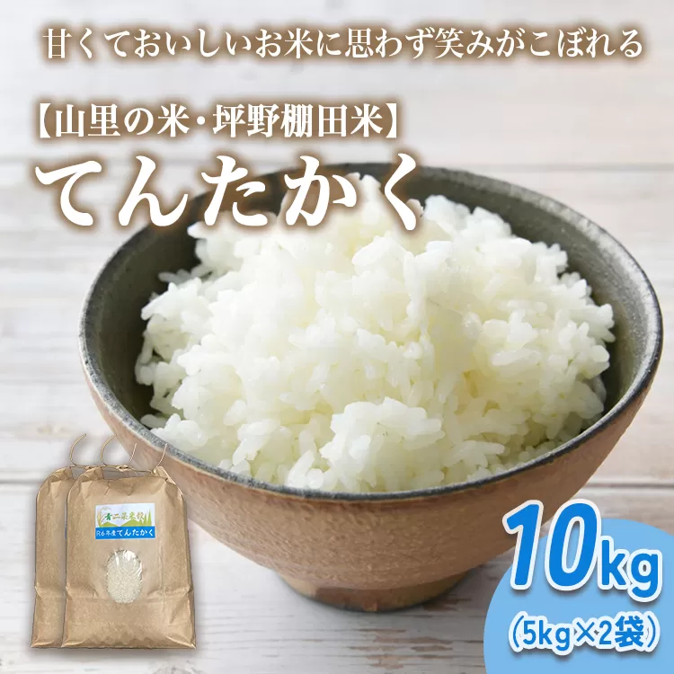 山の湧き水 寒暖差 山里 山里の米･坪野米 R7年産 てんたかく 10kg（5kg×2）｜ 新米 こめ コメ お米 おこめ 白米 精米 お弁当 おにぎり 香り うまみ あまみ 富山 魚津　※北海道・沖縄・離島への配送不可　※2025年9月下旬～2025年10月中旬頃に順次発送予定