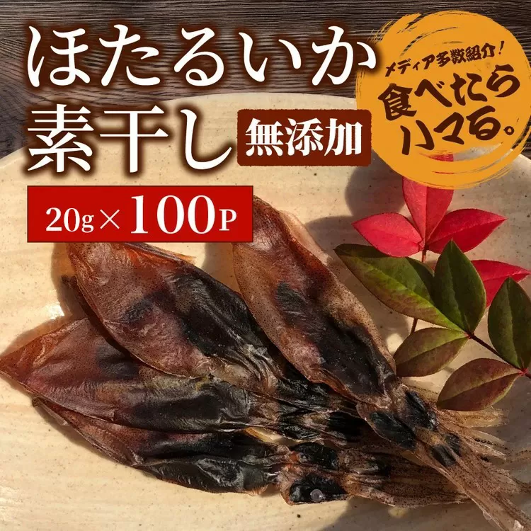 ホタルイカ素干2kg（20g×100袋）：浜浦水産シェアセット　※北海道、沖縄、離島への配送不可