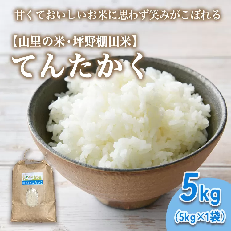 山の湧き水 寒暖差 山里 山里の米･坪野米 R7年産 てんたかく 5kg ｜新米 こめ コメ お米 おこめ 白米 精米 お弁当 おにぎり 香り うまみ あまみ 富山 魚津　※北海道・沖縄・離島への配送不可　※2025年9月下旬～2025年10月中旬頃に順次発送予定