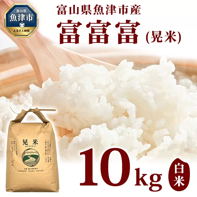 【令和7年度産米】【農家直送】環境配慮「魚津の富富富（晃米）」白米10kg ※北海道・沖縄・離島への配送不可