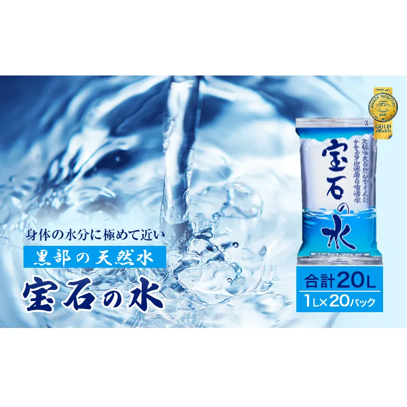 水 【20パック】宝石の水　1L×20パック/非常用 備蓄用 常温 常温保存 備蓄水/北陸/丸田工業株式会社/富山県黒部市 飲料 飲料水 飲料類 ミネラルウォーター 