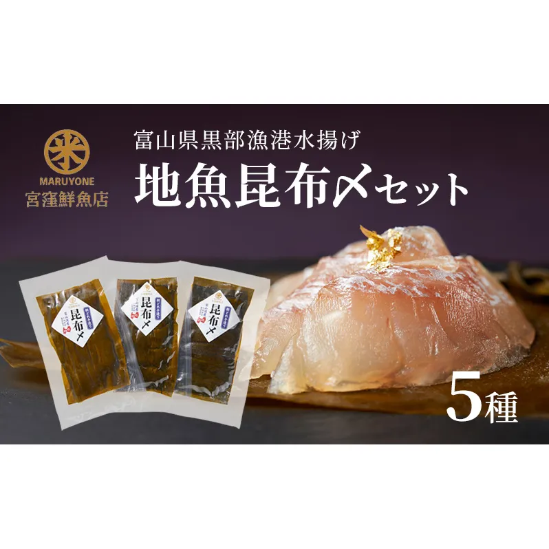 黒部漁港 〈地魚昆布〆5種セット〉 産地直送 旬 魚介 魚 さかな 詰め合わせ 冷凍　/富山県黒部市 