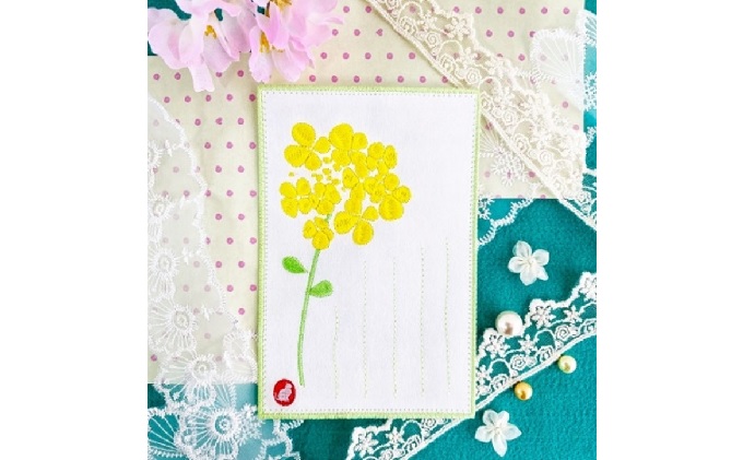 刺しゅうで作った うれしっしゅの絵葉書 春 3種3枚セット｜射水
