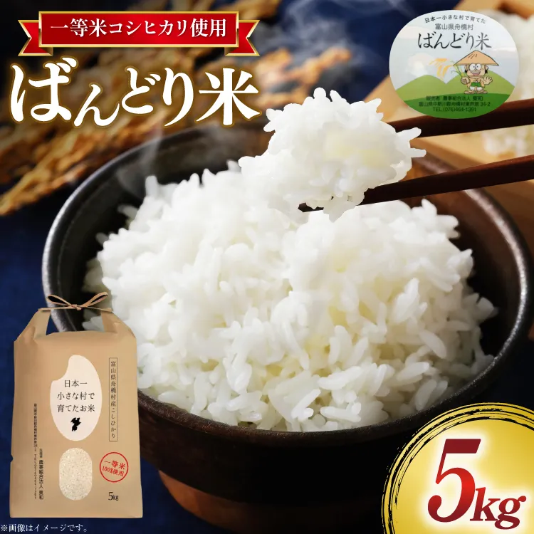 米 新米 令和8年 ばんどり米 コシヒカリ 精米 5kg [農事組合法人東和 富山県 舟橋村 57050201] 一等米 コメ お米 白米 ごはん ご飯 こしひかり 5キロ ブランド米 美味しい 富山 農家 ふるさと納税