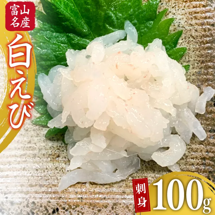 刺身 むき白エビ 100g 1パック [馬場屋 富山県 舟橋村 57050234] 富山 海鮮 特産品 シロエビ 白海老 しろえび 冷凍 むきえび えび エビ 海老 刺し身 寿司 ネタ 海鮮丼