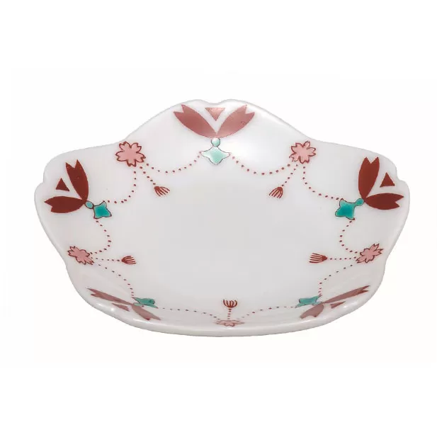 九谷焼　3号皿・さくら 瓔珞 5枚セット a01 民芸品 工芸品 焼き物 食器