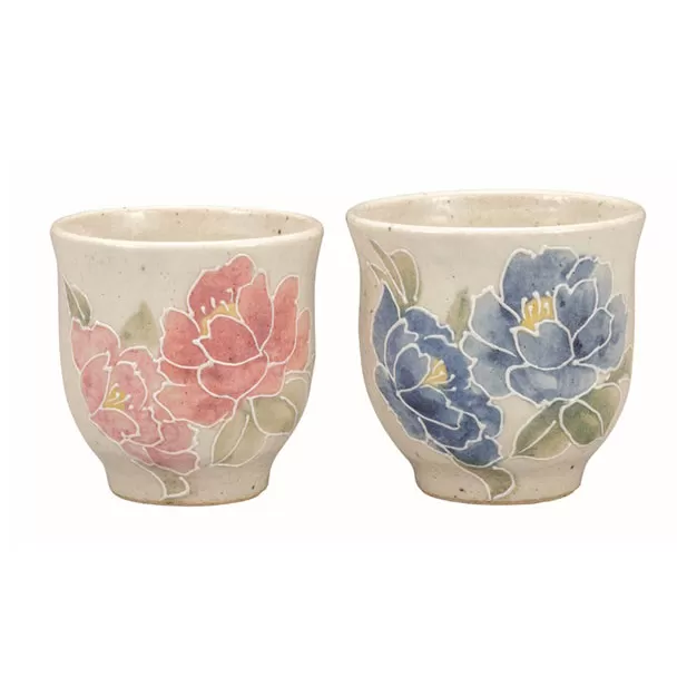 九谷焼　組湯呑・香華　相川志保（2個セット） a03 民芸品 工芸品 焼き物 食器 