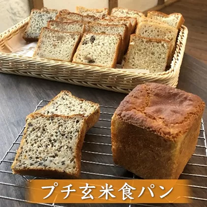 無農薬・有機栽培米100％使用の玄米粉（米粉）でグルテンフリー プチ玄米食パン 16個セット（プレーン・クルミ・レーズン・ごま） 朝食 玄米パン 
