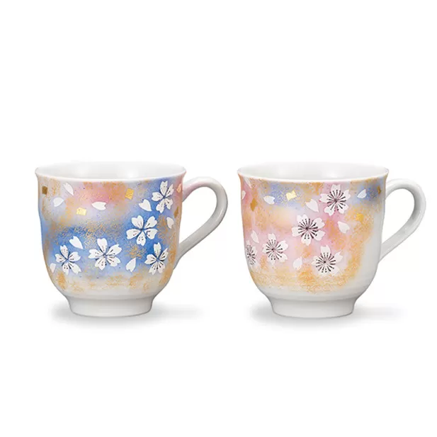 九谷焼 ペアマグカップ 花の舞/山近祥 a01 工芸品 伝統工芸 コーヒーカップ ペアカップ 結婚 結婚祝 誕生日プレゼント 還暦祝い 古希 喜寿 米寿 退職 定年 プレゼント お祝い お返し お礼 