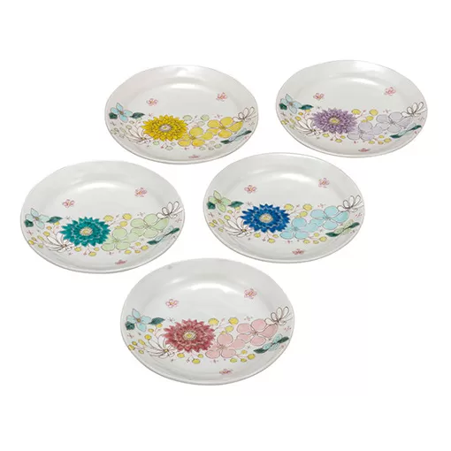九谷焼 5.5号皿揃/花はな a01 工芸品 豆皿 結婚 引き出物 金婚式 誕生日プレゼント 還暦祝い 古希 喜寿 米寿 退職 定年 プレゼント お祝い お返し お礼 