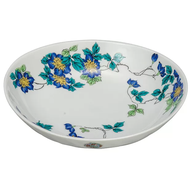 九谷焼 7号鉢/クレマチス a01 工芸品 皿 鉢皿 結婚 引き出物 金婚式 誕生日プレゼント 還暦祝い 古希 喜寿 米寿 退職 定年 プレゼント お祝い お返し お礼 
