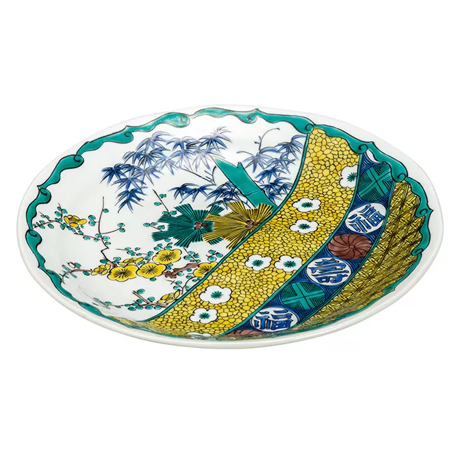 九谷焼 9号盛皿/古九谷風 a01 工芸品 平皿 結婚 引き出物 金婚式 誕生日プレゼント 還暦祝い 古希 喜寿 米寿 退職 定年 プレゼント お祝い お返し お礼 