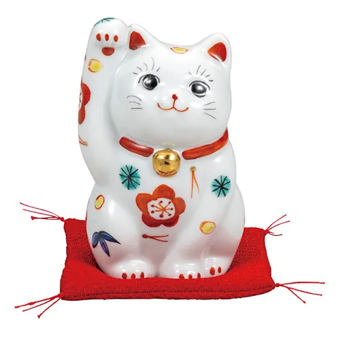 九谷焼　3.5号招き猫　松竹梅（布団付） a05 