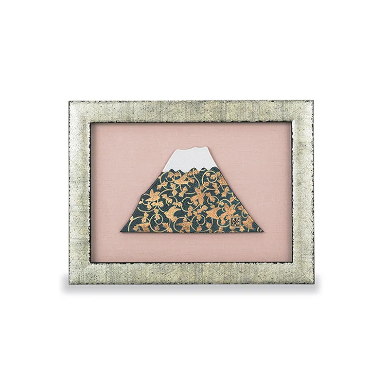 陶額　青粒富士山 民芸品 工芸品 雑貨 アート インテリア 飾り 