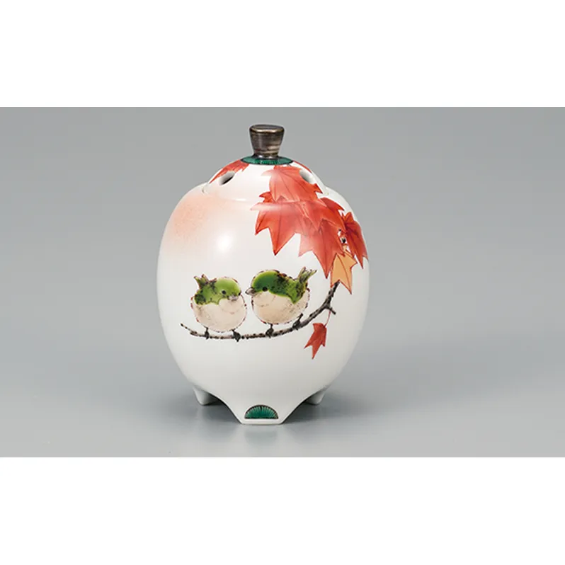 3.5号香炉　紅葉に鳥　中村陶志人 民芸品 工芸品 雑貨 日用品 インテリア 香り 小物 
