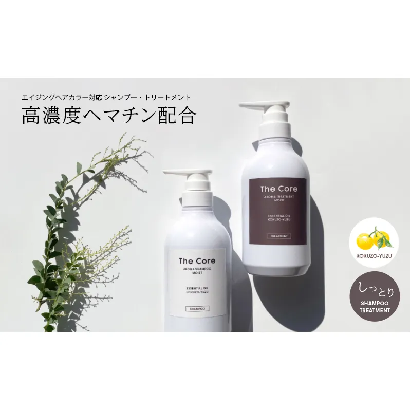 ザ  コア[セット]アロマシャンプー&トリートメントモイスト(しっとり/国造ゆずの香)