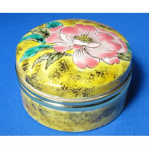 九谷焼オルゴール　吉田屋風しゃくやく a05 焼き物 民芸品 工芸品 雑貨 