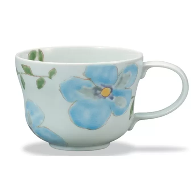 九谷焼マグカップ しあわせの花 川合孝知作 a04 焼き物 民芸品 工芸品 食器 