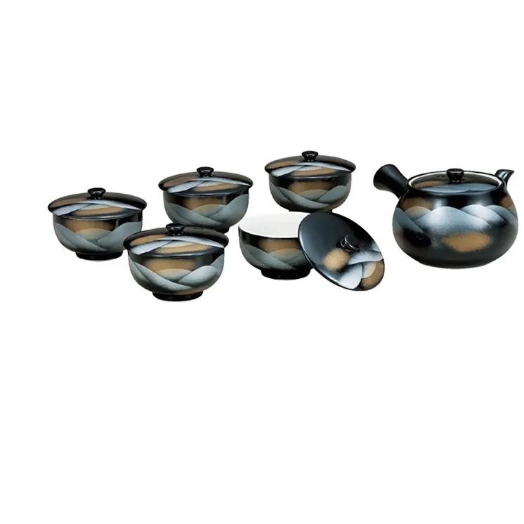 九谷焼　蓋付茶器　連山 a03 民芸品 工芸品 食器 