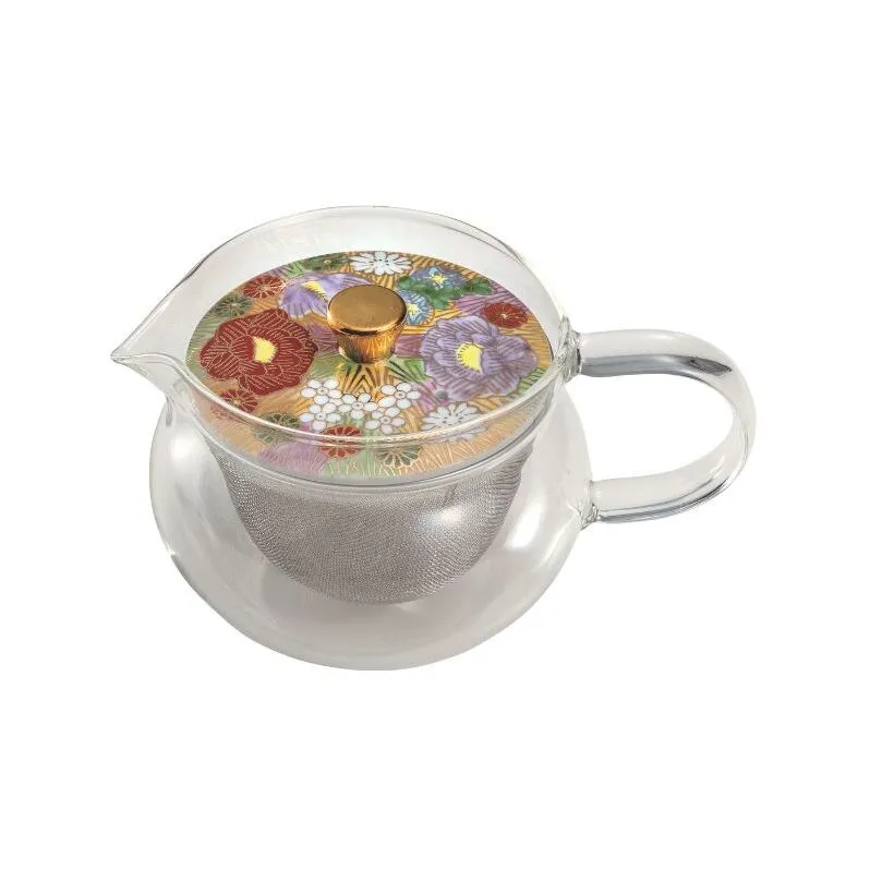 九谷焼 九谷和ポットNAGOMI POT・金花詰　赤