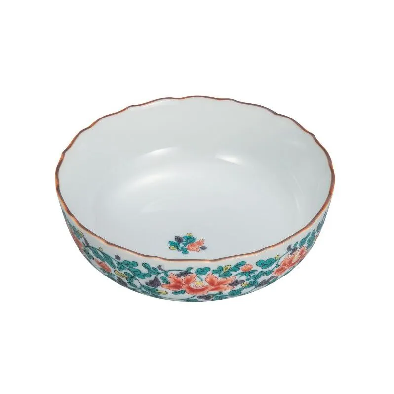 九谷焼 5.8号鉢・牡丹唐草