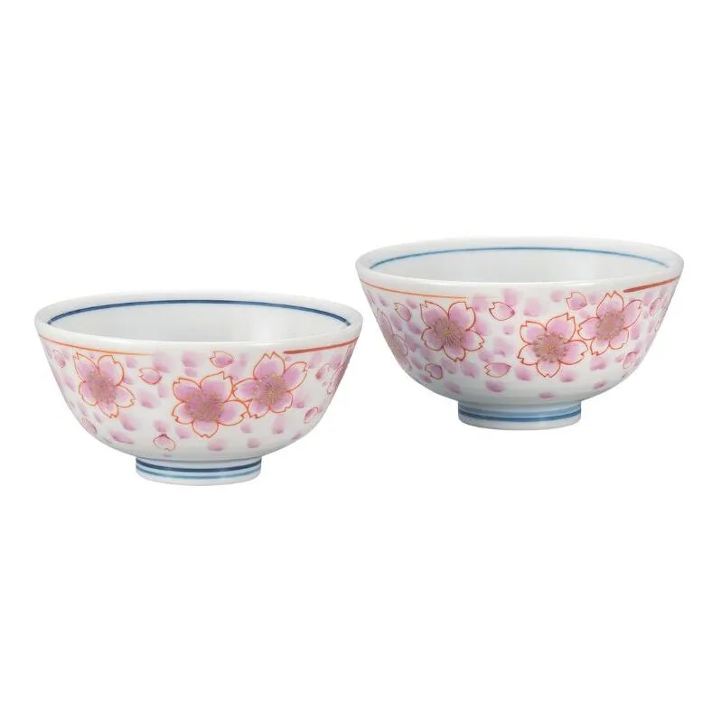 九谷焼 組飯碗・金彩桜