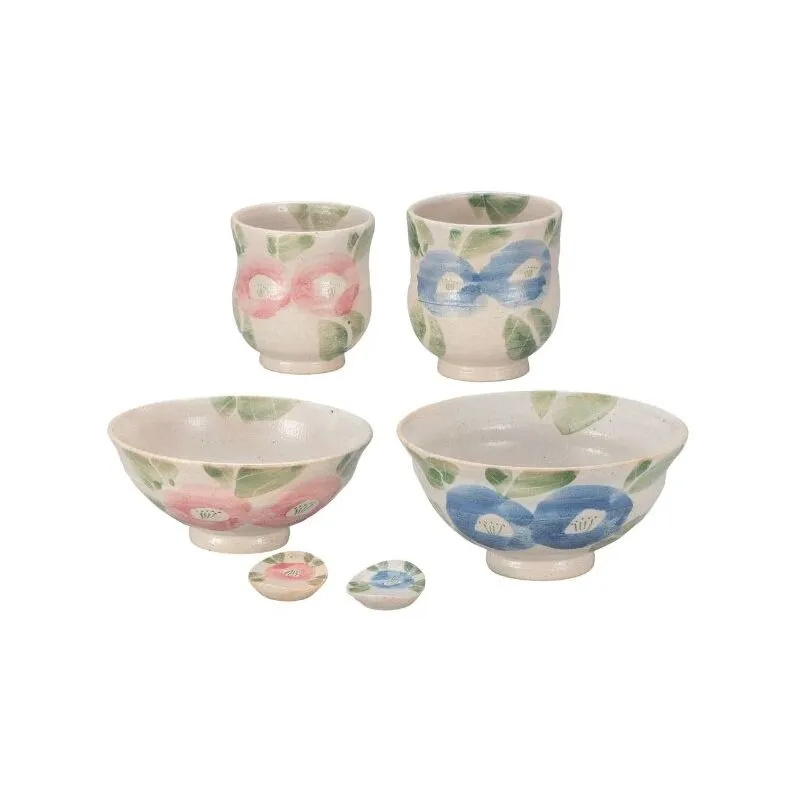 九谷焼 睦揃・椿文