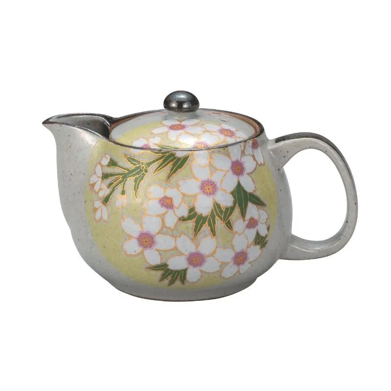 九谷焼 ポット急須・花桜