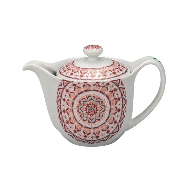 九谷焼 ポット急須・赤絵丸紋