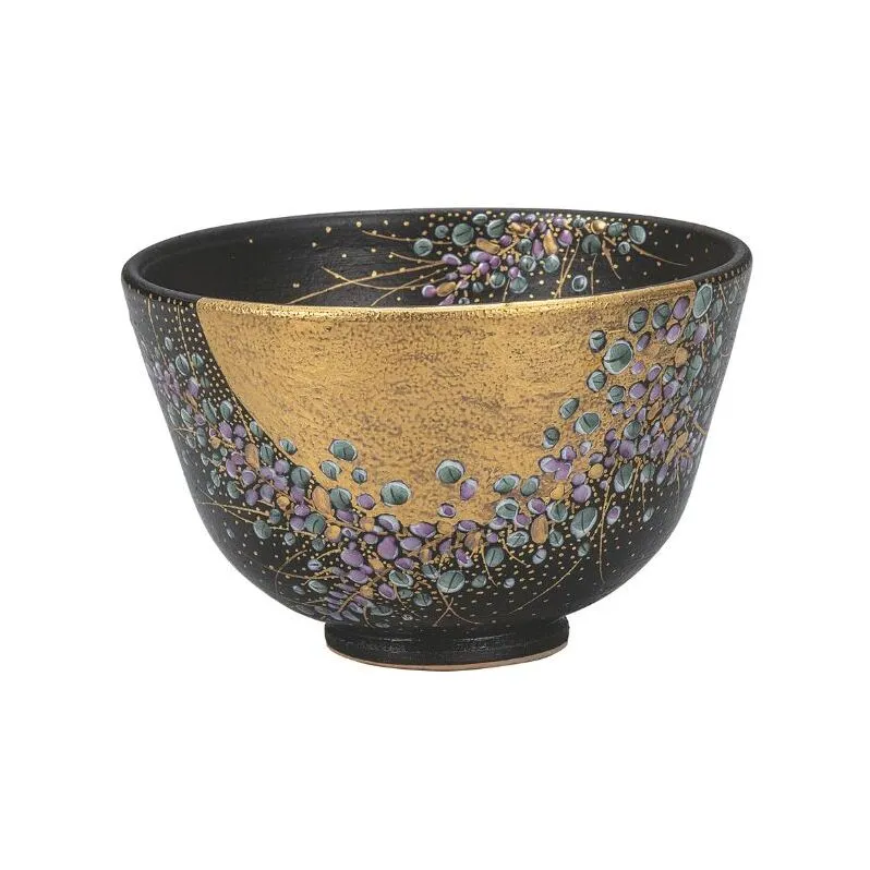 九谷焼 抹茶碗・本金萩