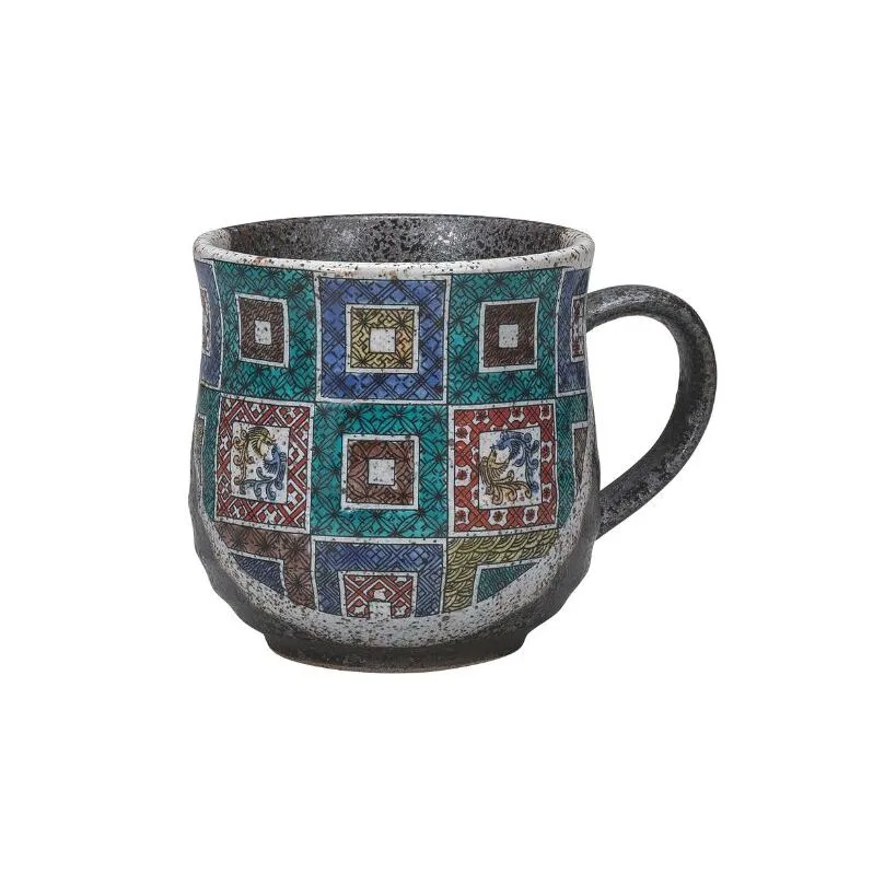 九谷焼 マグカップ・石畳文