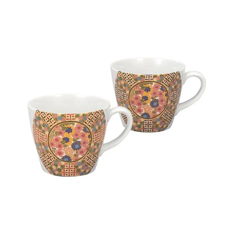 九谷焼 ペアマグカップ・小紋花詰