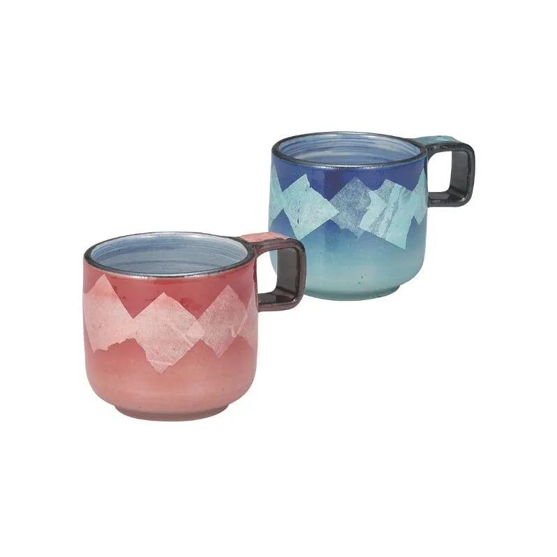 九谷焼 ペアマグカップ・銀彩