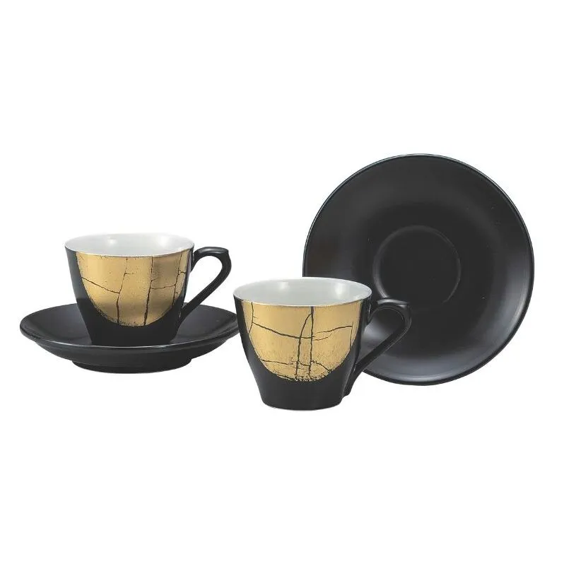 九谷焼 ペアコーヒー・金箔彩