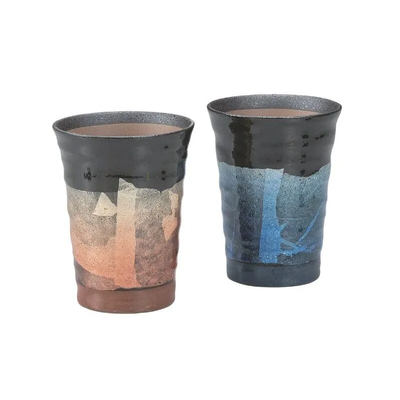 九谷焼 ペアフリーカップ・銀彩