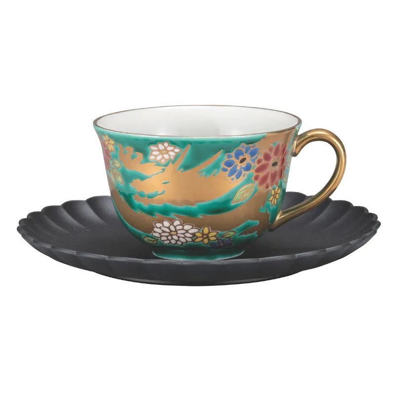 九谷焼　カップ＆ソーサー・金龍