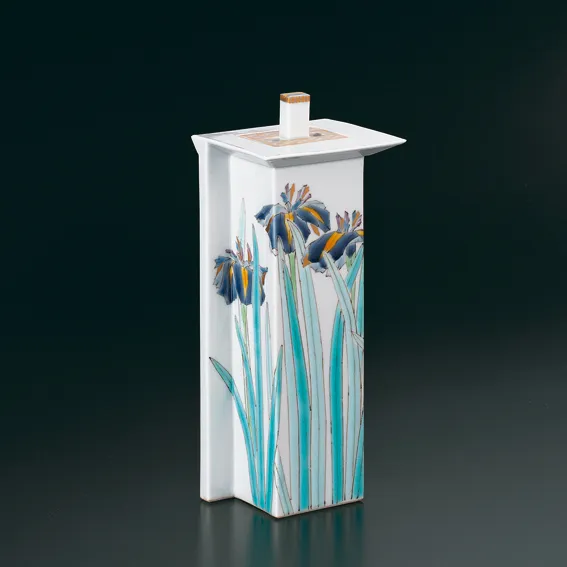 香炉　花菖蒲　山岸大成作
