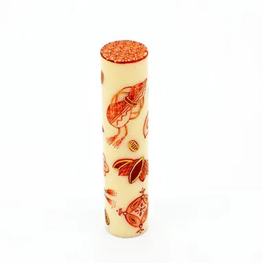 九谷彩印　「赤絵細描宝尽くし」福島礼子 雑貨 日用品 民芸品 工芸品 伝統技術 判子 